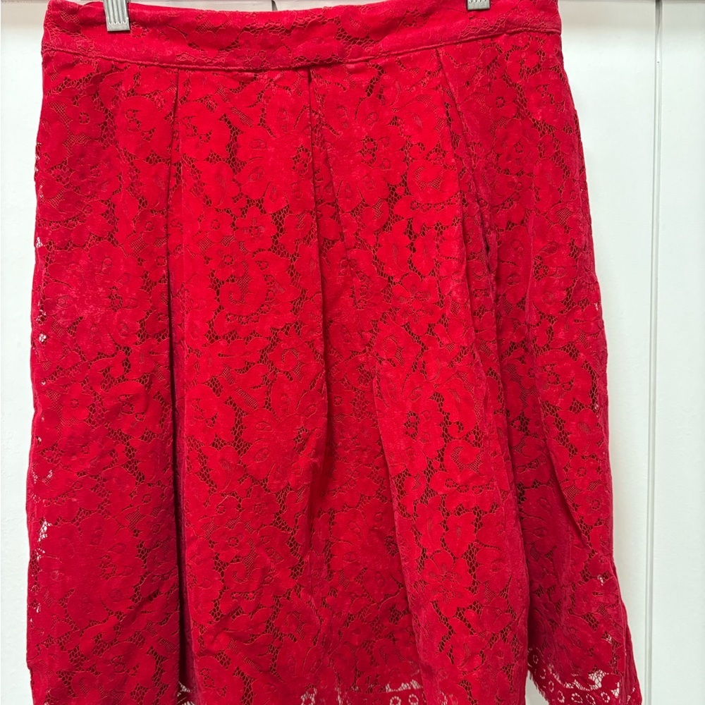 Frame Red Floral Lace Skirt Size Small New With Tags MSRP $350